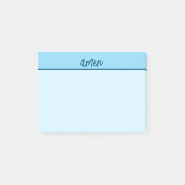 Post-it® Bloc-notes adhésif bleu Christian AMEN Typologie d (Devant)