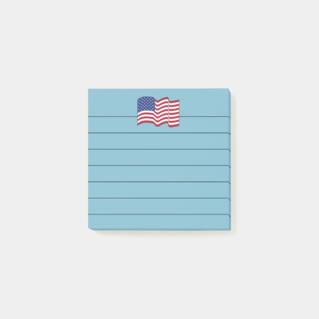 Post-it® Bloc-notes Cadeau Drapeau Américain Bleu  (Devant)