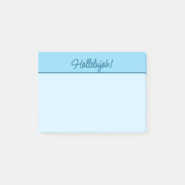 Post-it® Bloc-notes Christian Hallelujah en bleu (Devant)