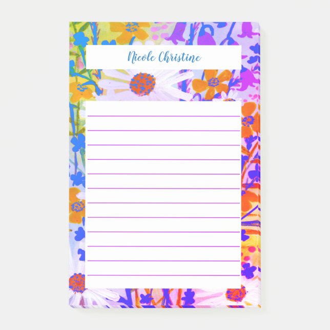 Post-it® Bloc-notes Daisy Fleur sauvage Bouquet CUSTOM Aqua (Devant)