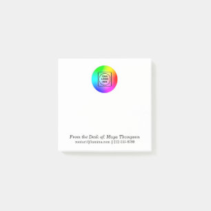 Post-it® Bloc-notes de bureau personnalisé avec logo blanc