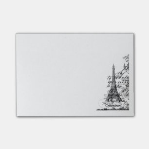 Post-it® Bloc-notes de collage de Paris Bonjour