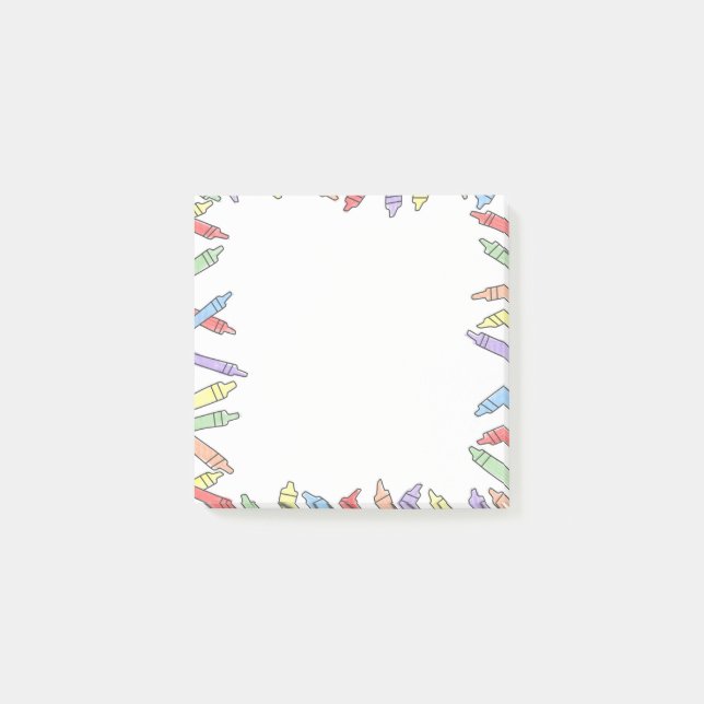 Post-it® Bloc-notes de crayon arc-en-ciel (Devant)