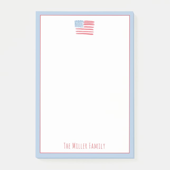 Post-it® Bloc-notes de famille Rouge, Blanc et Bleu (Devant)