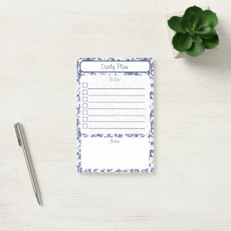 Post-it® Bloc-notes de liste de tâches à motifs floraux ble