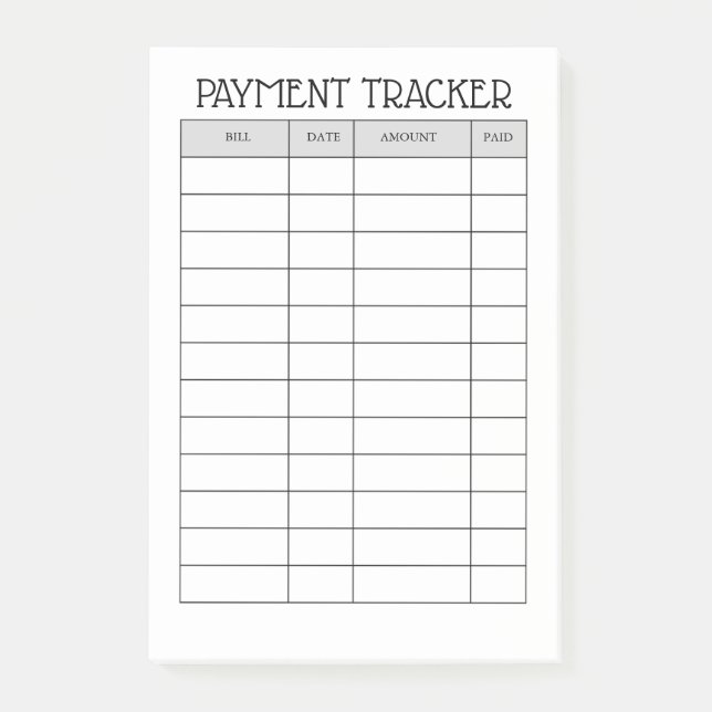 Post-it® Bloc-notes de suivi de paiement personnalisé (Devant)