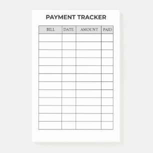 Post-it® Bloc-notes de suivi des paiements personnalisé