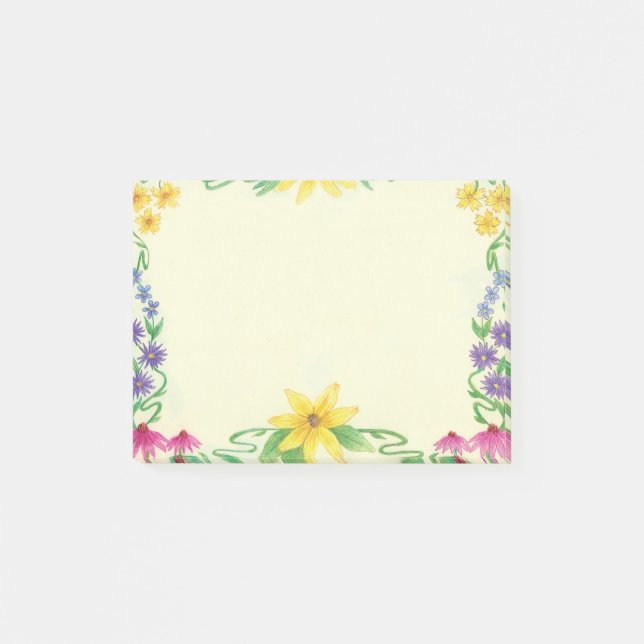 Post-it® Bloc-notes encadré floral (Devant)