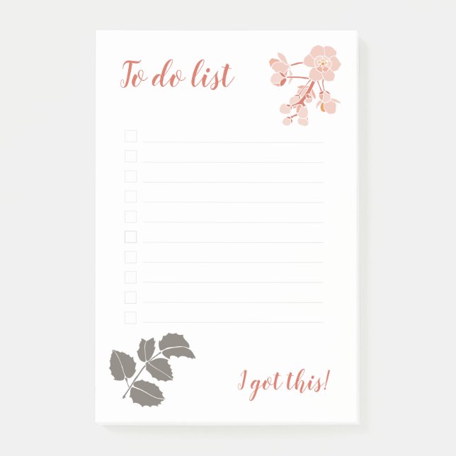 Post-it® Bloc-notes Fleur de Mahonia à fleurs roses pêche (Devant)