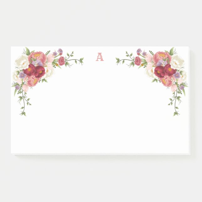 Post-it® Bloc-notes floral anglais Rose (Devant)