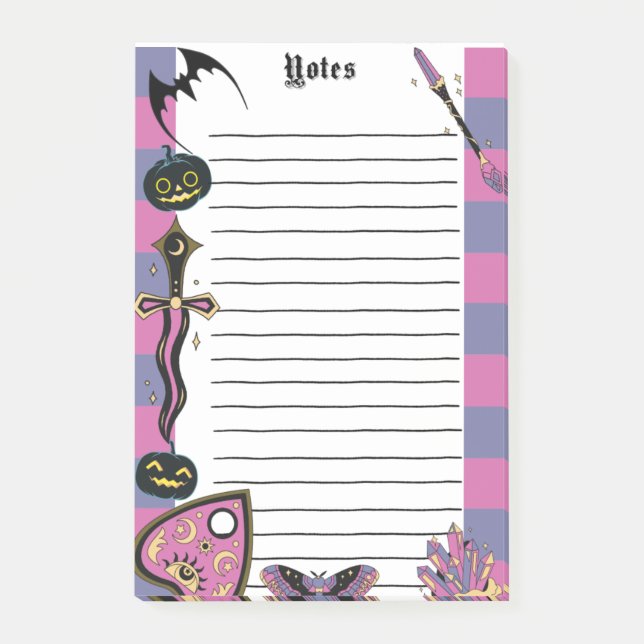 Post-it® Bloc-notes gothique Éffrayant Witchy Pad de mémo H (Devant)