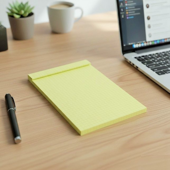 Post-it® Bloc-notes jaune petit papier quadrillé (grilles,  (canary yellow grid sheets)