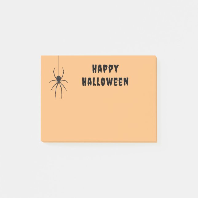 Post-it® Bloc-notes Joyeux Halloween Araignée Noire Effraya (Devant)