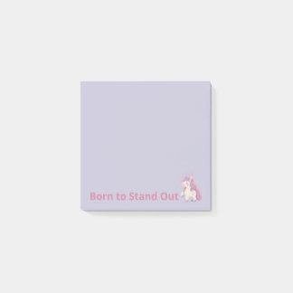 Post-it® Bloc-notes licorne violette mignonne 'Née pour se