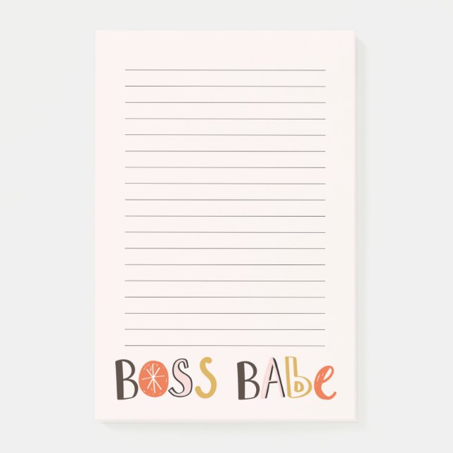 Post-it® Bloc-notes magnétique personnalisé Boss Babe (Devant)
