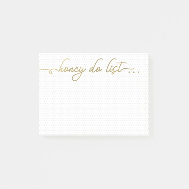 Post-it® Bloc-notes, peinture d'or Faux, points (Devant)