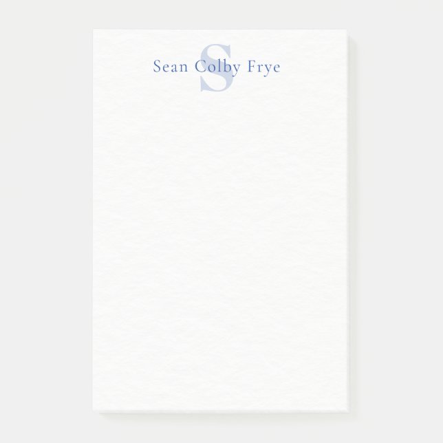 Post-it® Bloc-notes personnalisé avec monogramme Post It No (Devant)