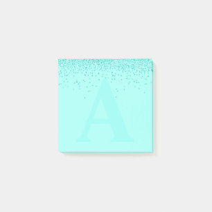 Post-it® Bloc-notes personnalisé avec paillettes Aqua et mo
