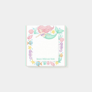 Post-it® Bloc-notes personnalisé de Mitzvah de Sirène Migno