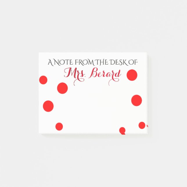 POST-IT® BLOC - NOTES PERSONNALISÉ DU BUREAU DU PROFESSEUR (Devant)