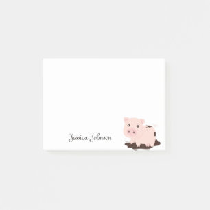 Post-it® Bloc-notes personnalisé Funny Fat Pink Pig