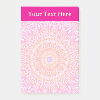 Post-it® Bloc-notes personnalisé Mandala Floral Or Rose
