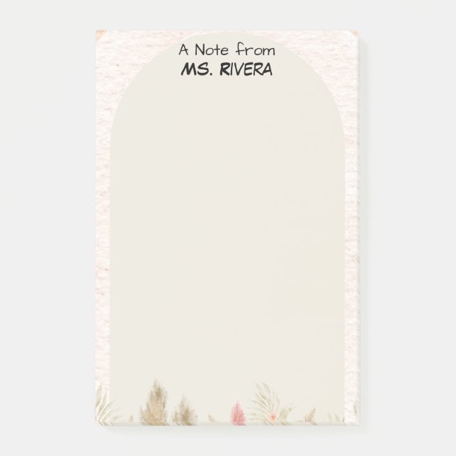 Post-it® Bloc-notes personnalisé pour enseignant avec arche (Devant)