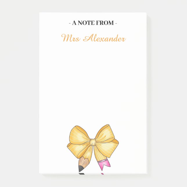 Post-it® Bloc-notes personnalisé pour enseignants, Bloc-not (Devant)