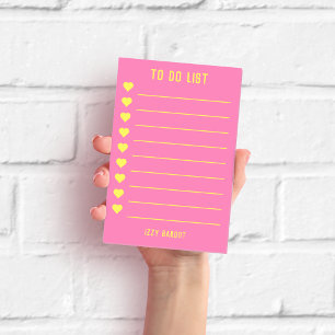 Post-it® Bloc-notes personnalisé rose vif de liste de chose