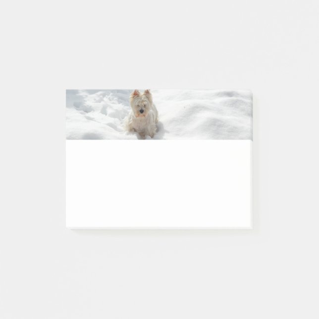 Post-it® Bloc-notes photo de chien Westie Blanche-Neige (Devant)