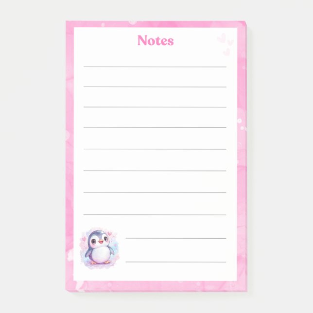 Post-it® Bloc-notes Pingouin Mignon (Devant)