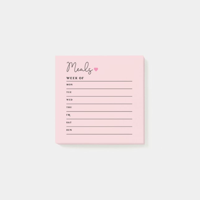 Post-it® Bloc-notes pour planificateur de repas (Devant)