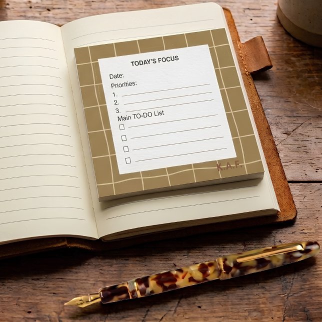 Post-it® Bloc-notes quotidien à grille de moutarde (Créateur téléchargé)