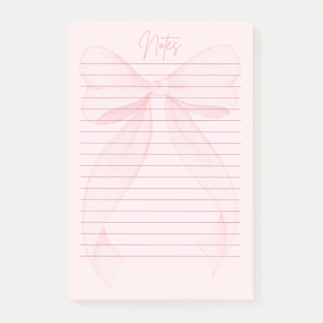 Post-it® Bloc-notes Rose Fille|Bloc-notes esthétique rose p (Devant)