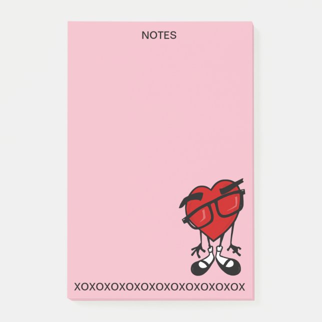 POST-IT® BLOC - NOTES ROUGE DE POST-IT DU COEUR XOXO DE (Devant)