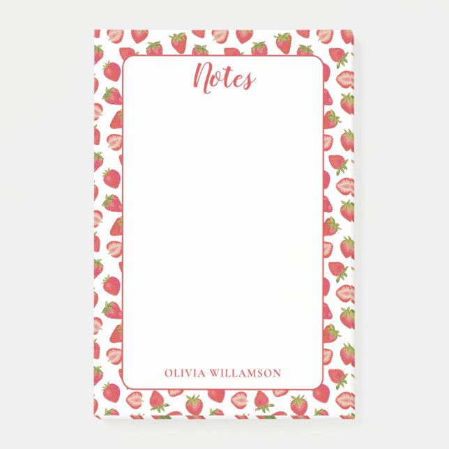 Post-it® Bloc-notes Strawberry Notes (Devant)