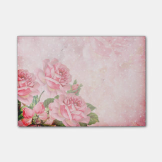 Post-it® Bloc - notes victorien rose vintage de roses