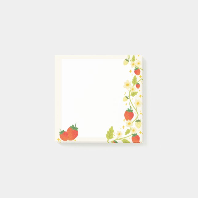 Post-it® Blocs-notes mignons en forme de fraise (Devant)