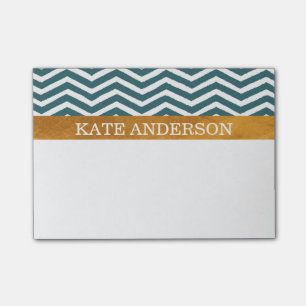 Post-it® Blue Chevron et Faux Gold Foil