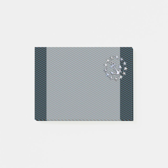 Post-it® Blue Chrome Comme Yacht Drapeau Automotive Grille (Devant)