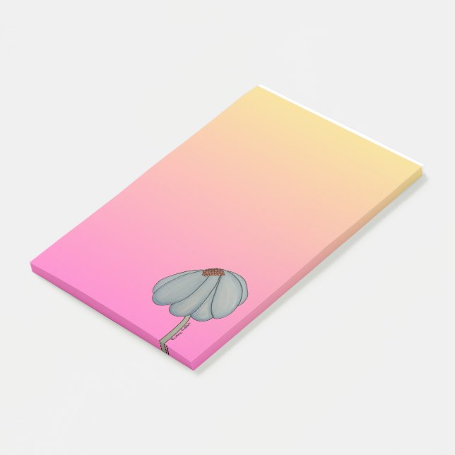 Post-it® Blue Flower with Pink Background (Incliné)