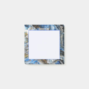 Post-it® Blue Gold Abstrait 3D effet Personnalisé 3x3