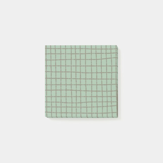 Post-it® Blue Grey Check Motif élégant et élégant (Devant)