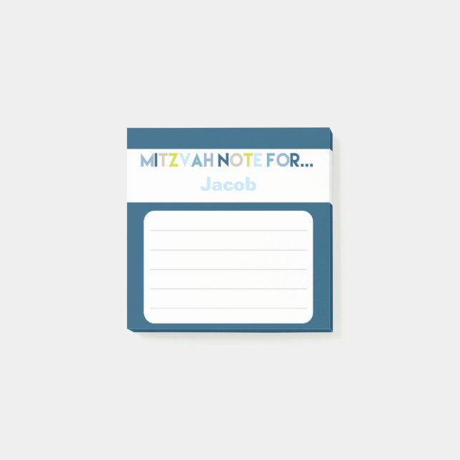 Post-it® Blue Mitzvah Note : Cartouche à collage 3x3 (Devant)