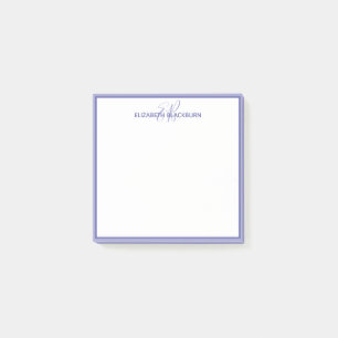 Post-it® Blue Monogrammed Name Minimalist Trendy