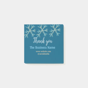 Post-it® Blue orange snowflakes ajouter nom commercial noël