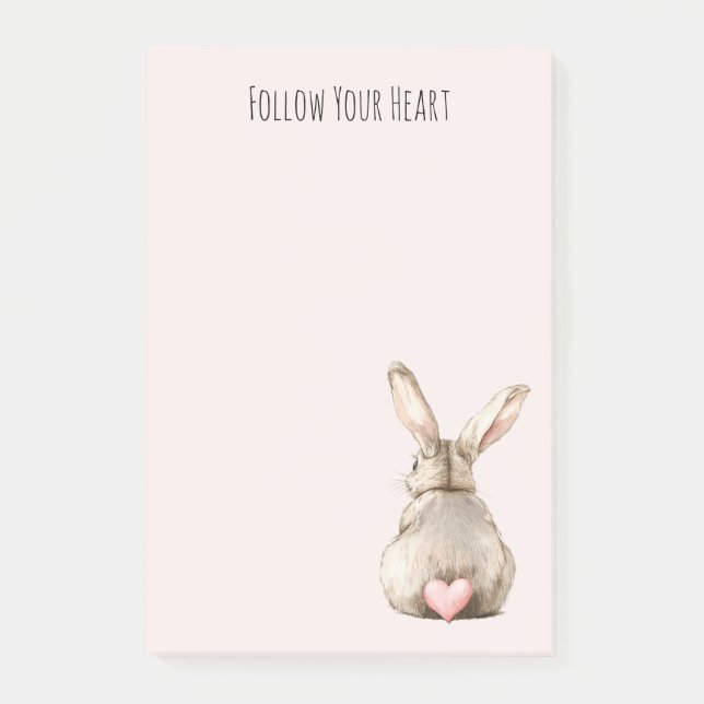 Post-it® Blush Bunny Rabbit Heart (Devant)