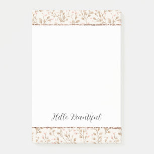 Post-it® Blush Glitter Rose Crème Floral Mariage