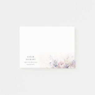 Post-it® Blush Lilac Aquarelle Rose Floral Bunal Business