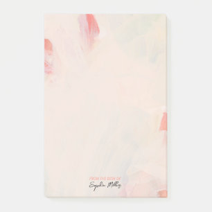 Post-it® Blush rose Floral Art Abstrait Nom personnalisé